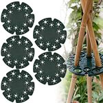 RMENOOR 5 Pcs Wigwam Cane Grips Cane Support Rings Peas Beans Support 12 Holes DIY Bamboo Wooden Stakes Cane Connectors Garden Plant Clip for Climbing Plants, Runner Beans, Sweet Pea, Tomatoes