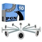 PGN Garage Door Rollers Replacement (10 Pack), Nylon Wheels, 6200-2RS Sealed Bearings, 7" Stem, Quiet & Heavy Duty for Residential Doors