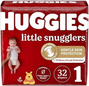 Huggies Size 1 Diapers, Little Snugglers Newborn Diapers, Size 1 (8-14 lbs), 32 Count