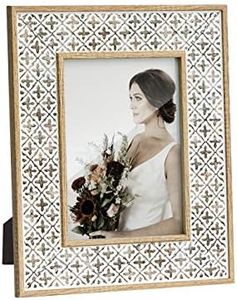 Afuly Marcos de Fotos Originales 13x18 Blanco Marrón Boho Marruecos Desgastado Retro Vintage Decoración Regalo Pared y Escritorio