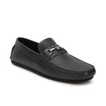 Tommy Hilfiger Leather Solid Grey Men Flat Loafers (F23HMFW265) Size- 43