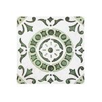 Retro Self Adhesive 12-Inch Vinyl Floor Tiles, 20 Tiles - 12" x 12", Green Medallion Pattern - Peel & Stick, DIY Flooring for Kitchen, Dining Room, Bedrooms & Bathrooms by Achim Home Decor