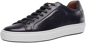 BOSS Men's Mirage Leather Sneakers, Dark Blue, 9