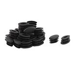 uxcell Plastic Furniture Table Chair Oval Design Tube Insert Cap 15 x 30mm 30 PCS Black