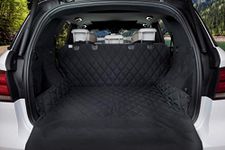 BarksBar Luxury Pet Cargo Cover & Liner for Dogs - 80 x 52 Black, Quilted Waterproof Machine Washable & Nonslip Backing with Bumper Flap Protection- for Cars, Trucks & SUVs