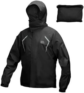 KEMIMOTO Men's Packable Lightweight Rain Jacket Cycling Running Waterproof Windproof Outdoor Rain Coat with Adjustable Hood