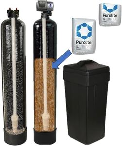 AFW Filters Built Fleck 5600SXT 48,000 Grain Water Softener with Upflow Carbon Filter (Purolite C100E Resin with Carbon)