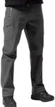 FREE SOLDIER Men's Outdoor Softshell Fleece Lined Cargo Pants Snow Ski Hiking Pants with Belt (Chocolate Gray 38W/30L)