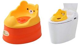 R for Rabbit Tiny Tots Potty Seat Adaptable Potty Training Seat for New Born Baby Infant Kids 6 to 48 Months Weight Capacity 18Kg (Orange Yellow)