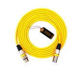 Pearl Professional 3 Pin XLR Male to XLR Female 3 Meter Balanced Microphone Cable (Yellow) - 10 FT/3 MT