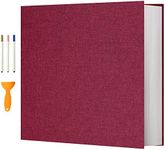Vienrose Photo Album Self Adhesive 4x6 5x7 3x5 8x10 Scrapbook Album DIY Scrap Book with Metallic Pen 120 Pages Red