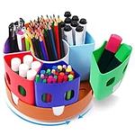 Gamenote Rotating Desk Stationary Organiser, 7 Segments, School Supplies Organizer for Kids, Art Supply Organizer for Home Office Classroom, Multicolored (Small)