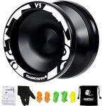 losipoka Magic Yoyo V3 Responsive High-Speed Aluminum Alloy Yo-yo CNC Lathe with Spinning String for Boys Girls Children Kids Black