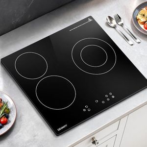 Devanti Electric Ceramic Cooktop 60cm, 4 Burner Kitchen Cooker with Touch Control, 5200W 220-240V Built-in Electric Stove, with 9 Heating Levels, Automatic Shutdown and 99-Minute Timer