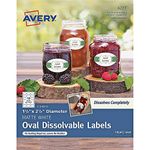 Avery Printable Blank Oval Labels, 1.5"x 2.5", White Dissolvable, 90 Customizable Labels (4223)