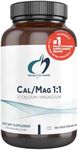 Designs for Health Cal/Mag 1:1-200mg Chelated Magnesium Malate + 200mg Calcium Malate Supplement - Non-GMO, Highly Absorbable Bone Support Nutrients (180 Capsules)