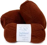 Highland Haven - 100% Highland Wool Yarn Set of 3 Skeins (150 Grams) Fingering Weight - Sourced Directly from Peru - Heavenly Soft and Perfect for Knitting and Crocheting (Fingering, Copper)