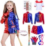 Maryparty Quinn Costume for Kids Adult Quinn Fancy Dress Halloween Villain Costume for Halloween Cosplay