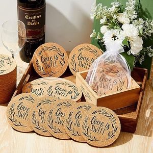 Umigy 50 Sets Wedding Favors for Guests Round Cork Coaster Bridal Shower Absorbent Cork Coaster Favors with Wedding Thank You Cards and Organza Bags for Wedding Gifts, Wedding Souvenirs for Guests