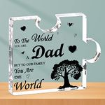 Dad Gifts from Daughter Son, Fathers Day Acrylic Plaque Gifts for Dad, Dad Plaque Gifts Puzzle Shaped, Dad Birthday Gifts, Father Presents for Christmas Daddy Gifts Dad Thank You Gifts