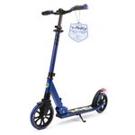 Folding Kick Scooter for Adults and Kids - Boys and Girls Freestyle Scooter with Big Wheels, 1-Kick Open Mechanism, Anti-Slip Rubber Deck and LED Light - Folding Grips Handlebar Adjusts to 3 Heights