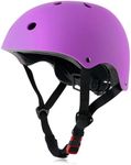 OUWOR Youth Skateboard Bike Helmet for Boy and Girl, Lightweight Adjustable, Multi-Sport for Bicycle Skate Scooter (Purple, Medium)