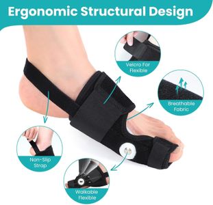 Promifun Bunion Corrector Adjustable Splint Brace – Pain Relief Toe Support, Non-Slip Gel Pads, 1 Pair