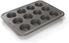 Ninja B30212 Foodi NeverStick Premium 12 Cup Muffin Pan, Nonstick, Oven Safe up to 500⁰F, Dishwasher Safe, Grey