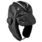 Ergodyne N-Ferno 6802Z Winter Trapper Hat, Zippered Pocket for Bump Cap Insert, Black, L/XL