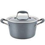 Anolon Advanced Home Hard-Anodized Nonstick Tapered Sauce Pan/Saucepot, 4.5-Quart (Moonstone)