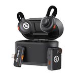 Hollyland Lark M2S Mini Combo Wireless Lavalier Microphone for Camera/iPhone/Android/PC, 7g Titanium Clip Log Hidden Mic with 30H Use, 3-Lv Noise Cancel for Interview Streaming (Camera RX+USB-C RX)