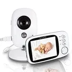 indoor Video Baby Monitor Long Range Upgraded 850’ Wireless Range, Night Vision, Temperature Monitoring and Portable 2” Color Screen Serenelife USA SLBCAM20 1080p