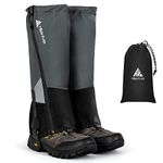 Hikenture Leg Gaiters with Waterproof Zipper, Anti-Tear Water-Resistant Hiking Gaiters, Breathable Shoe Gaiters for Men & Women, Adjustable Snow Boot Gaiters for Hiking, Hunting, Skiing, Running