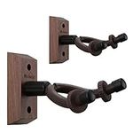 2 Pack Guitar Wall Mount, Neboic Hard Wood Guitar Wall Hanger, Black Walnut Guitar Hook, Guitar Accessories for Acoustic Electric Bass Ukulele Guitar