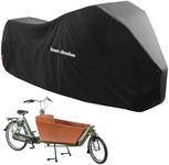Team Obsidian Cargo Bike Cover for 2 Wheel Bicycle - Protective Bike Covers - Weatherproof Water Resistant Design - 600D Polyester with Durable PU Coating - Secure Lock Hole
