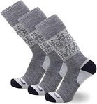 Pure Athlete Kids Alpaca Ski Socks – Warm Wool Ski Sock for Boys and Girls – Skiing, Snowboarding, Cold Weather, Winter (Gray - 3 Pack, XS/S)