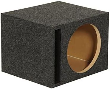 QPower 10 Inch Subwoofer Box, Vented Speaker Box for In-Car Audio