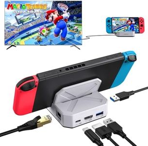 MOGOOD USB C Docking Station, Switch TV Dock Docking Station with HDMI, 1Gbps Ethernet,2*Type-A 3.0,100W USB C Charge,Compatible with Switch, Mobile Phones