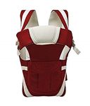 MEDBUDDY Baby Carrier Cum Kangaroo Bag Shoulder Belt Sling Backpack Baby Holding Strap Adjustable Baby Carry Bag, Ideal for Kids 0 to 3 Years with Soft Cushion, Red (Maroon)