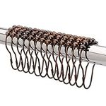 Premium Shower Curtain Rings Hooks 100% Stainless Steel Metal Oil Rubbed Bronze with Roller Balls; Set of 12 - and Rustproof from 2LB Depot
