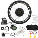 Dripex 26" 48V 1000W Electronic Bike Conversion Kit, Rear Wheel Electric Bike Motor Conversion Kit, with LCD Display, 5 Mode PAS E-bike Cycling Hub, 5-level Smart Pedal Assistance, Widened Tires