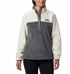 Columbia Women's Benton Springs 1/2 Snap Pullover, Fleece Pull Over, City Grey Heather/Chalk, Size L