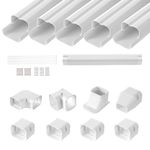 VEVOR Mini Split Line Set Cover 76.2mm W 3110mm L, PVC Decorative Pipe Line Cover For Air Conditioner with 5 Straight Ducts & Full Components Easy to Install, Paintable for Heat Pumps, White