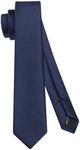 HISDERN Men's Tie Navy Blue Skinny Neckties For Men Classic Silk Wedding Ties Formal Slim Neck Tie with Box (6cm)