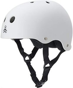 Triple 8 Rubber Helmet with Sweatsaver Liner (White Rubber, Small)