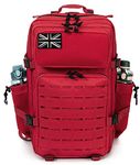 QT&QY Red Military Tactical Backpacks For women CCW Army Laser cut Molle Daypack 45L Large 3 Day Bug Out Bag Gym Rucksack With Bottle Holder medical Rucksack