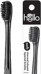 hello charcoal infused manual toothbrush, 1 pack, soft tapered bristles, black, BPA free