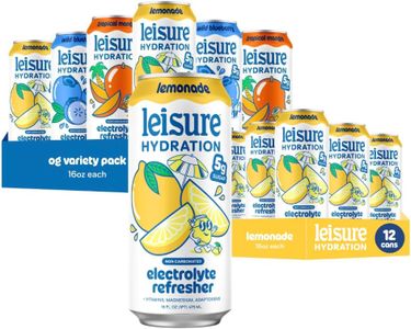 Leisure Hydration - Variety Pack and Lemonade Flavor (24 Total Cans - 12 of Variety Flavor and 12 of Lemonade Flavor)