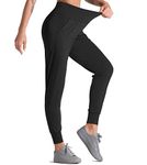 Dragon Fit Joggers for Women Athletic Sweatpants with Pockets High Waist Workout Yoga Tapered Lounge Pants Black