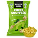 Frankie's Organic Chips - Crunchy Jalapeno Puffs Baked - Vegan, Gluten Free, No Gmo, Sprouted Protein Snacks - 140g